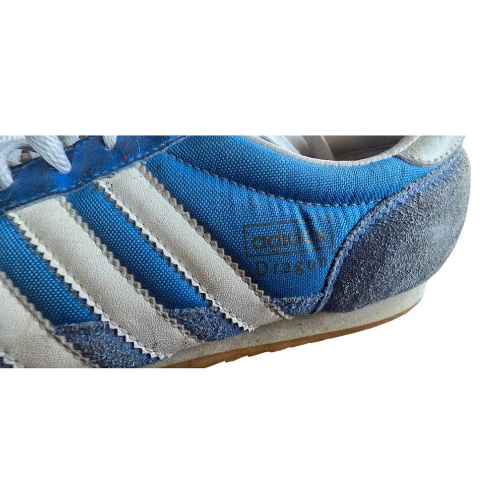 Adidas Dragon Blue White Suede Nylon Sneakers Men's Shoes 8.5 05/2004
